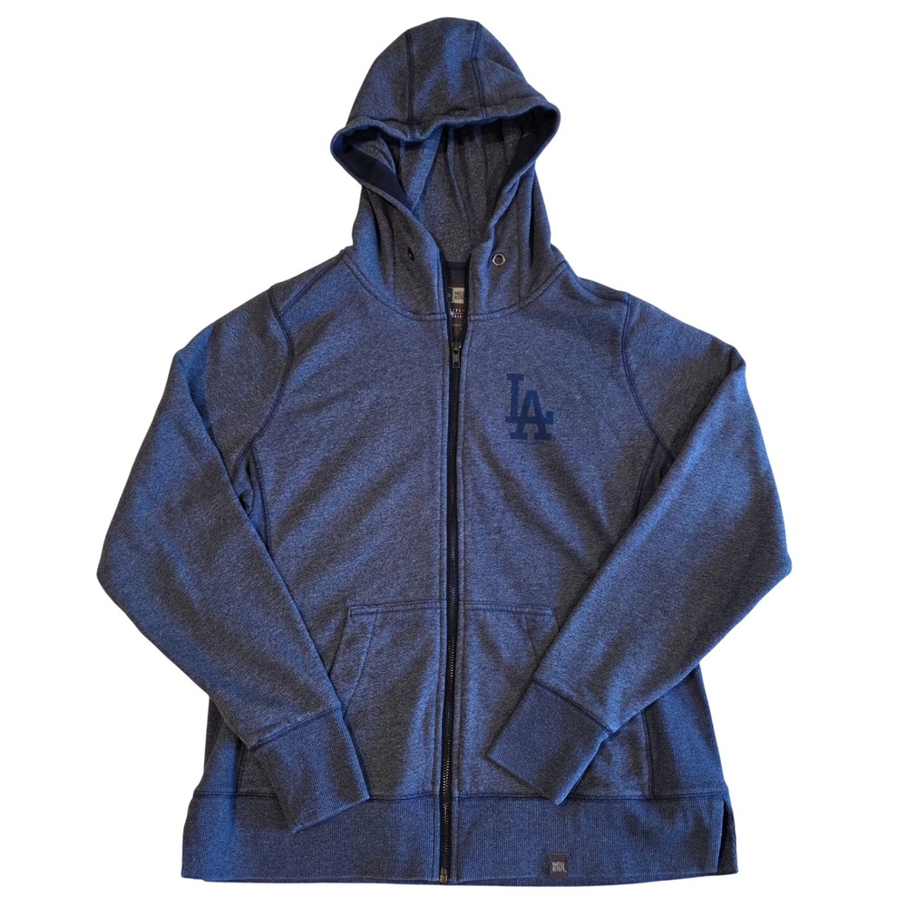 New Era Los Angeles Dodgers Womens Full Zip Hoodie Blue Heather Size Large LA
